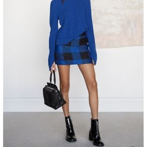 rag and bone Cybil Skirt in Blue Buf plaid wool mini skirt Size 14